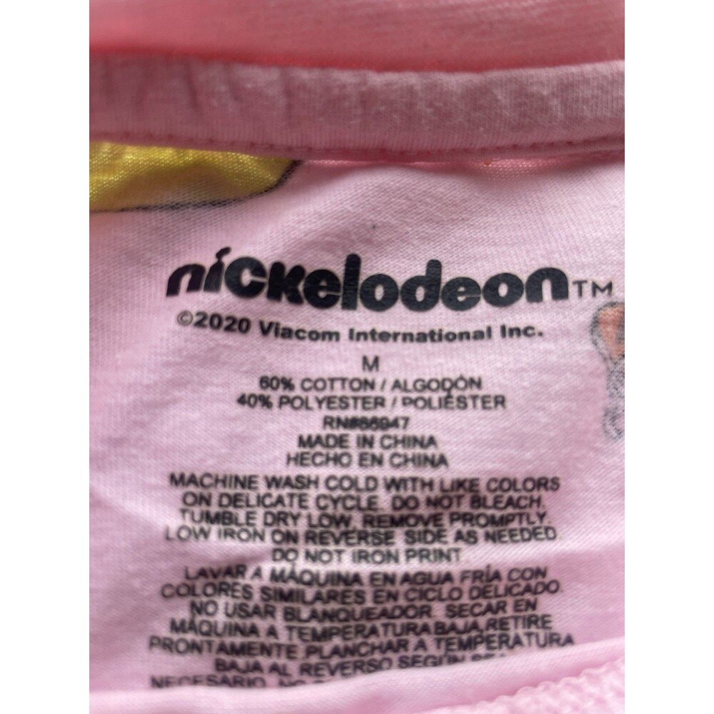 Nickelodeon Cartoon Graphic T-Shirt Size M RUGRATS Reptar Chuckie Tommy PINK - Picture 3 of 5